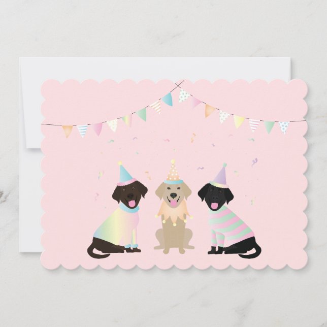 Birthday Labrador Retriever Dogs Invitation (Front)