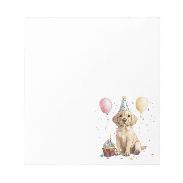 Birthday Labrador Retriever Dogs Notepad (Front)