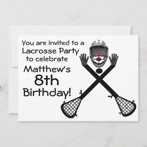 Birthday Lacrosse Party Invitation