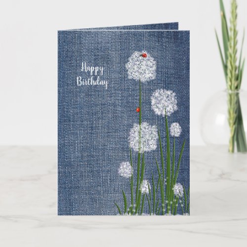 Birthday Lady Bugs on Flower Card