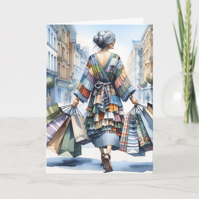 Birthday Lady Shopper Card (Front)