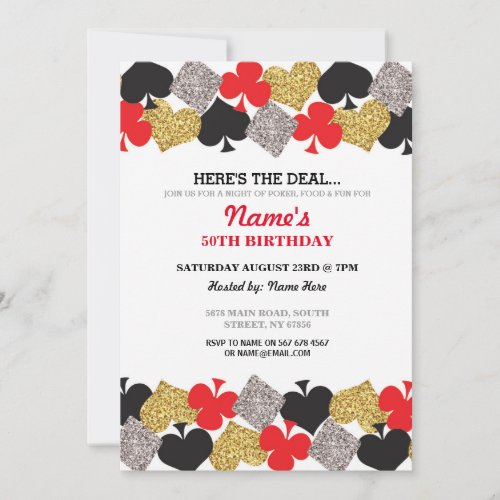 Birthday Las Vegas Casino Night Party Invitation