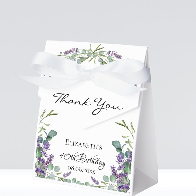 Birthday lavender eucalyptus violet thank you  favor boxes (Creator Uploaded)