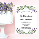 Birthday lavender florals eucalyptus greenery invitation<br><div class="desc">A classic invitation for a 40th (or any age) birthday party.  Decorated with lavender florals and eucalyptus greenery. Personalize and add your name and party details.  
Back: violet,  lavender colored background.  You can change the background color if you want to</div>