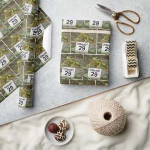 Birthday Leap Year Frog Wrapping Paper