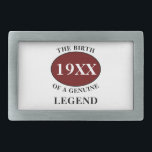 Birthday Legend Any Year Humor Father Black Red Belt Buckle<br><div class="desc">Fun any year "Birth Of A Legend" belt buckle for that special dad. Add the year,   as desired in the template field creating a unique 40th,  50th,  60th or any birthday celebration accessory. Team this up with the matching gifts,  party accessories,  and clothing available in our store www.zazzle.com/store/thecelebrationstore</div>