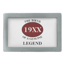 Birthday Legend Any Year Humor Father Black Red Belt Buckle