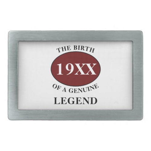 Birthday Legend Any Year Humor Father Black Red Belt Buckle