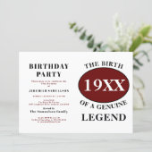 Birthday Legend Name Year Humor Birthday Father Invitation (Standing Front)