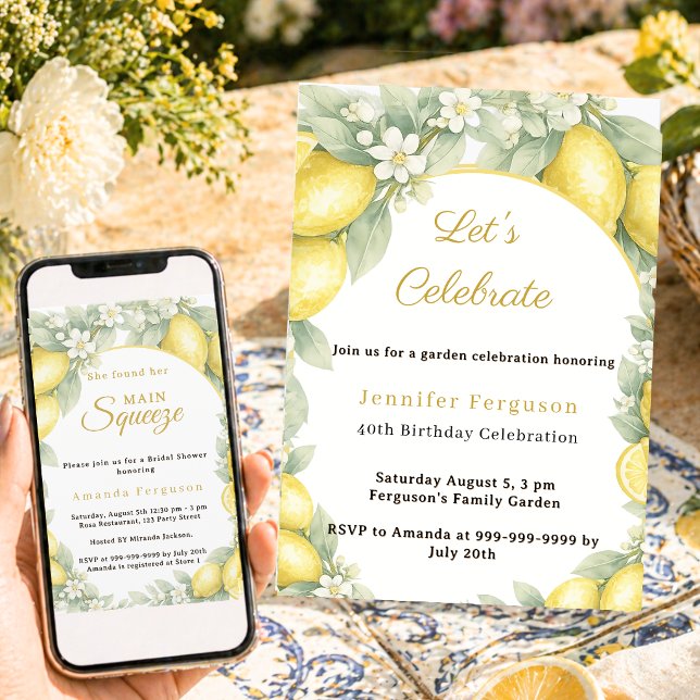 Birthday lemons citrus summer garden invitation (Creator Uploaded)