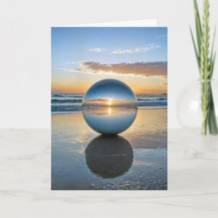 Birthday Lens Ball On Beach Card