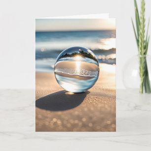 Birthday Lens Ball On Beach Card