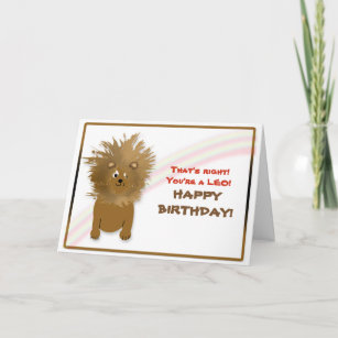 BIRTHDAY - LEO - LION - HUMOR CARD