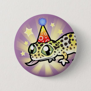Birthday Leopard Gecko Pinback Button