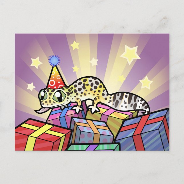 Birthday Leopard Gecko Postcard (Front)