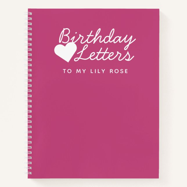Birthday Letters to My Daughter Keepsake Notebook (Front)