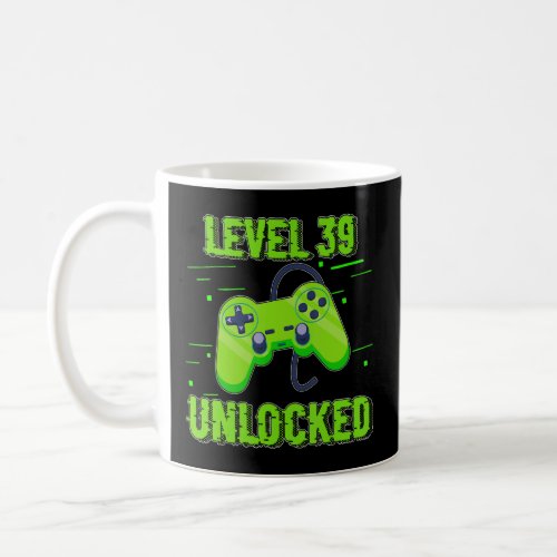 Birthday   Level 39 Unlocked Video Games Controlle Coffee Mug
