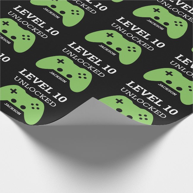 Birthday Level Up Gamer Video Game Personalized Wrapping Paper
