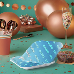 Birthday (light blue) paper plates