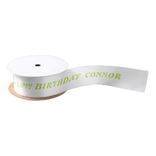 Birthday Lime Green Ribbon with Name