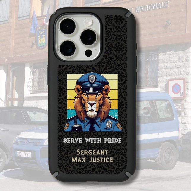 Birthday Lion Gift for Police Officers Dad Grandpa Speck iPhone Case (Birthday Lion Gift for Police Officers Dad Grandpa)
