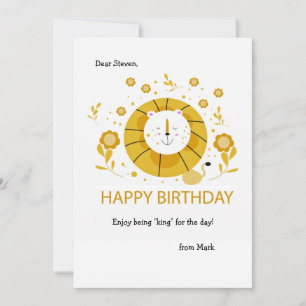 Birthday Lion Greeting Card