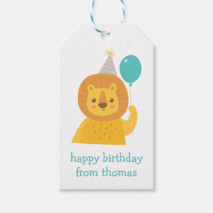 Birthday Lion Personalized Gift Tags