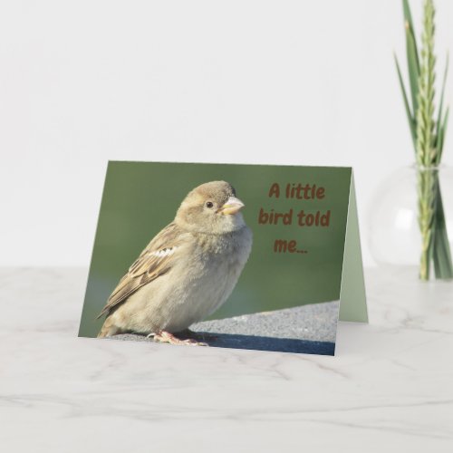 Birthday Little Bird Told Me Nature Cute Animal Card