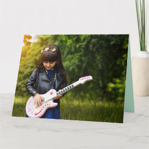 BIRTHDAY little girl guitar friend GREETING CARD