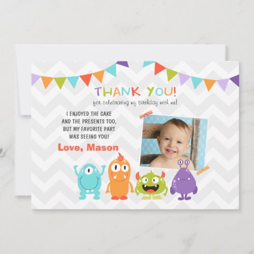 Birthday Little Monster Thank You Card