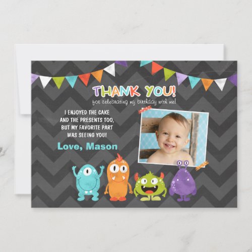 Birthday Little Monster Thank You Card
