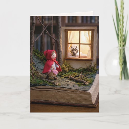 Birthday Little Red Riding Hood On a Book Page Card