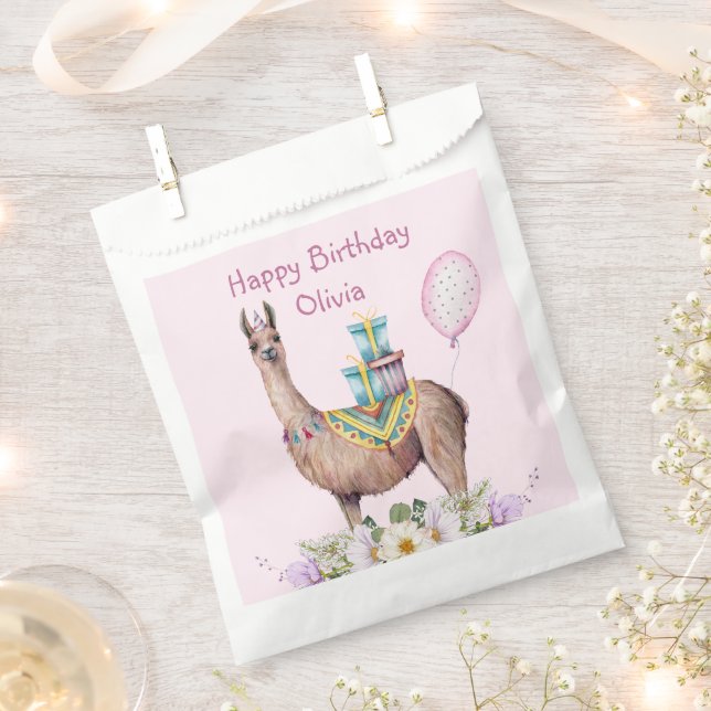 Birthday Llama Favor Bag (Clipped)