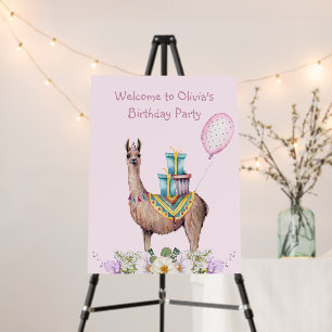 Birthday Llama Foam Board