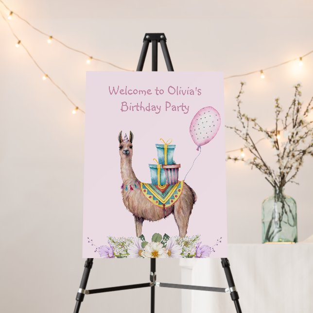 Birthday Llama Foam Board (In Situ (Stand))