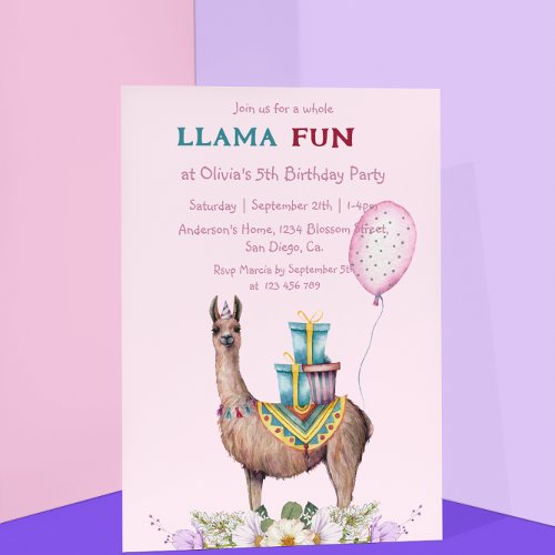 Birthday Llama Invitation