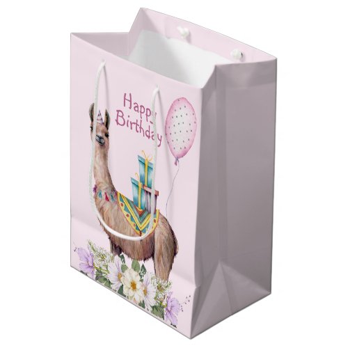 Birthday Llama Medium Gift Bag