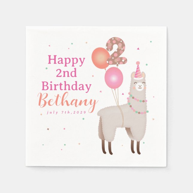 Birthday Llama Napkins (Front)