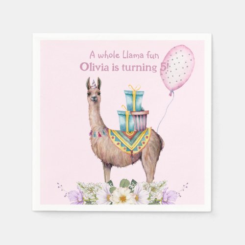 Birthday Llama Napkins