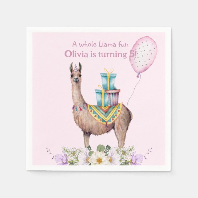 Birthday Llama Napkins (Front)