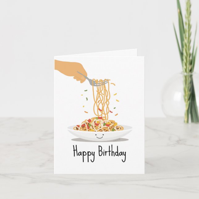 Birthday Long Life Noodles Card (Front)