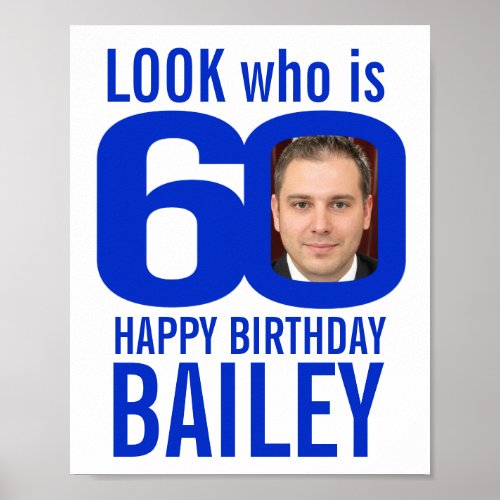 Birthday look who is 60 custom photo name poster