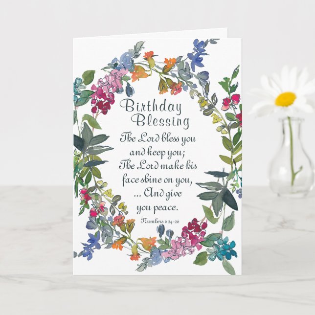 Christian Birthday Card, Religious Card, Bible Verse, Faith Card