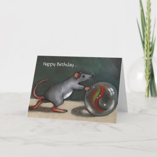 Birthday Lost Marbles Funny Original Art Card