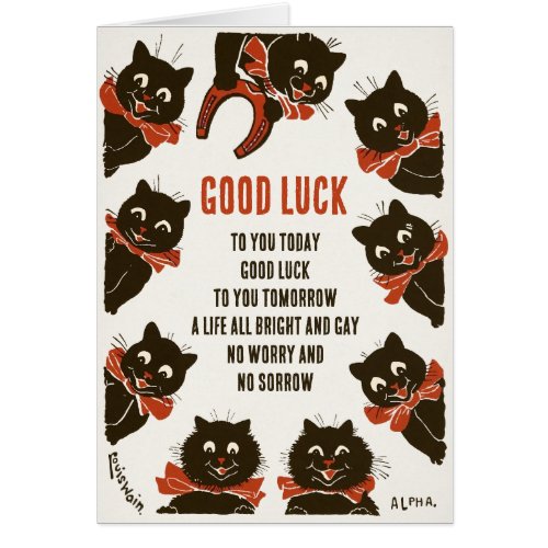 Birthday Louis Wain Good luck cats CC0166 Card (Front)