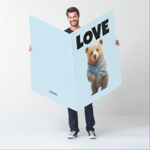 BIRTHDAY LOVE BEAR ART GIANT GREETING CARD