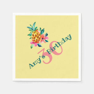 Birthday Luau Pineapple Paper Napkins