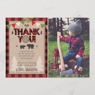 Birthday Lumberjack Thank You Card Lumberjack