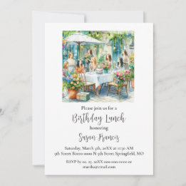 Birthday Lunch Chic Ladies  Invitation