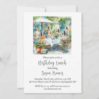 Birthday Lunch Chic Ladies  Invitation